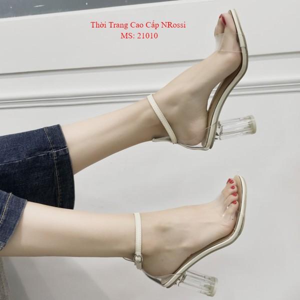 FREESHIP Giày sandal cao gót trong suốt gót 7cm size 33 đến 43