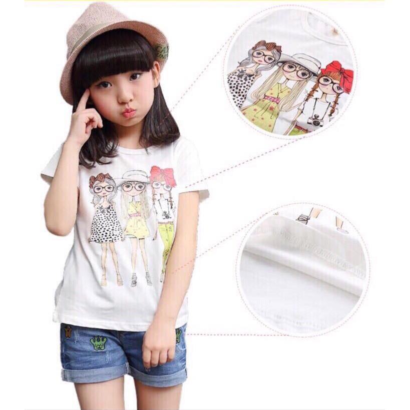 SÉT ÁO THUN 3 CÔ GÁI PHỐI QUẦN JEAN