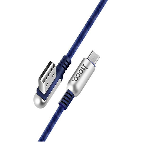 Cáp sạc Đầu L cao cấp HoCo U17 cổng MicroUSB dài 1.2m (Đen) - Hàng chính hãng