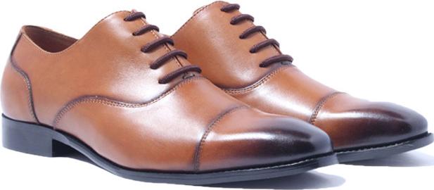 Giày Tây Nam Công Sở Banuli Da Bê Italian Dây Buộc Cap Toe Oxford H1CO3 (Da Veg Itali Mềm Dẻo, Đế Siêu nhẹ, Bảo Hành Trọn Đời)