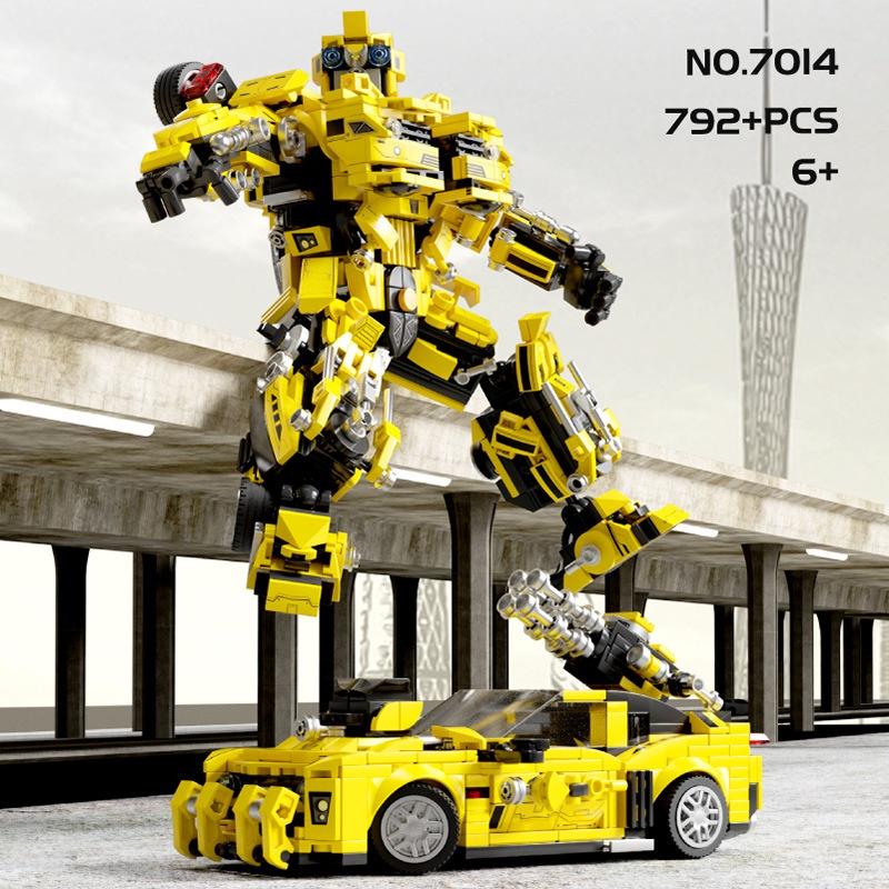 Đồ chơi Lắp ráp Robot Bumblebee Autobot, Lewan LW7014 Xếp hình thông minh, Mô hình Robot biến hình xe