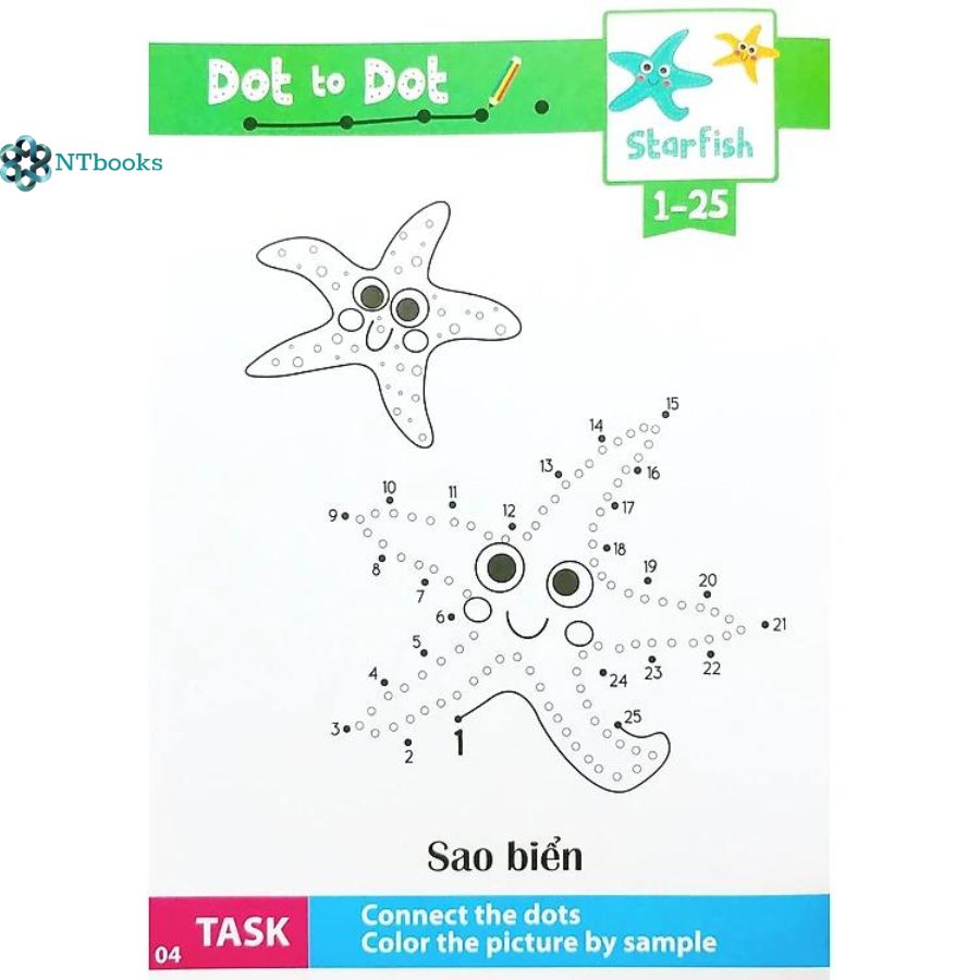 Combo 2 cuốn Nối Số Và Tô Màu Thông Minh: Thế Giới Động Vật - Động Vật Biển Tập 1 + Tập 2
