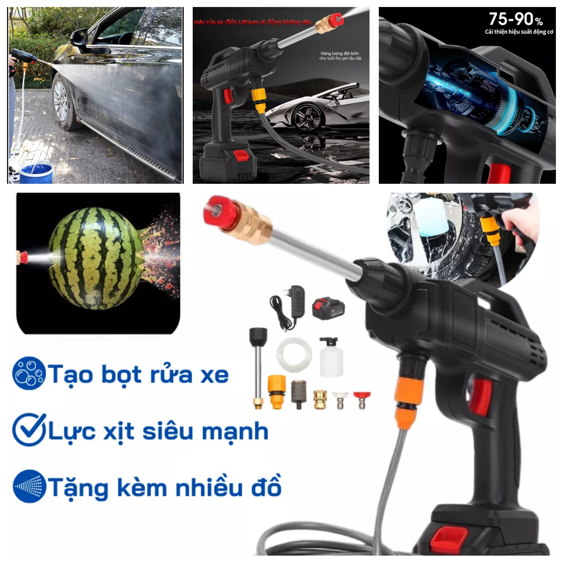 MÁY RỬA XE PIN RỬA XỊT ĐA NĂNG TIỆN DỤNG