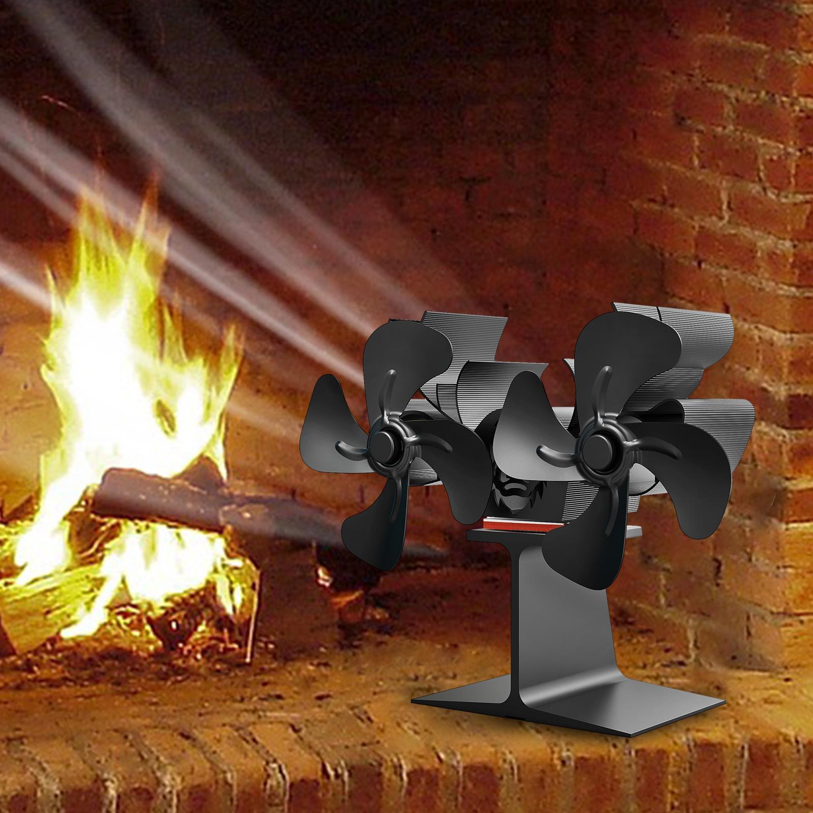Double Headed Powered Fan 8 Blade 20x9x17cm Multifunctional Eco Friendly Aluminum Burner Fan