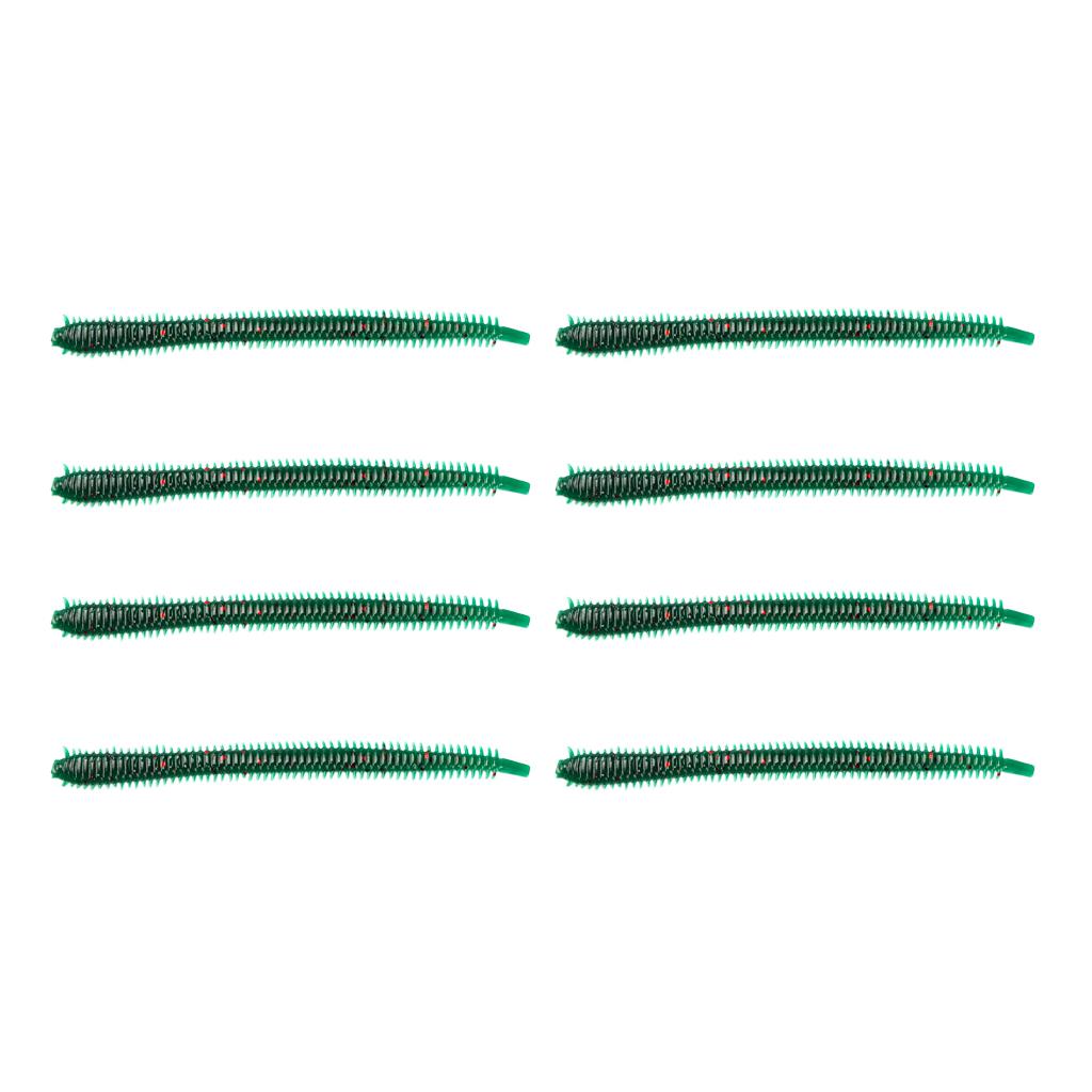 8Pcs PVC Soft Fishing Baits Grub Worm Artificial Fishing Lures