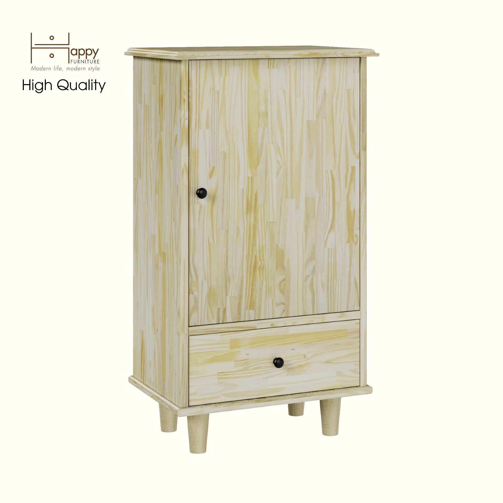 HAPPY FURNITURE , gỗ tự nhiên , Tủ lưu trữ 1 cửa mở - FARAH , TLT_012 , 50cm x 35cm x 90cm