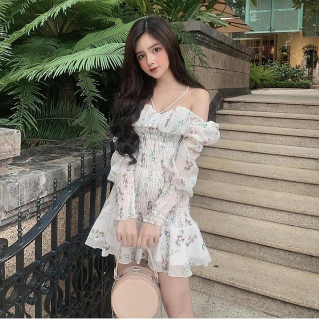 Đầm voan hoa nhí ulzzang phong cách Hàn Quốc