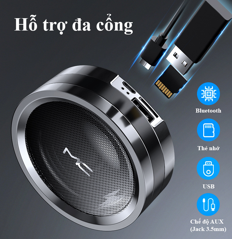 Loa Bluetooth Mini nhỏ gọn, nghe nhạc cực chất, hỗ trợ thẻ nhớ và USB, kết nối đa phương tiện - Loa mini âm thanh lớn kiểu dáng nhỏ gọn tiện lợi có dây đeo - Loa Ngoài Trời