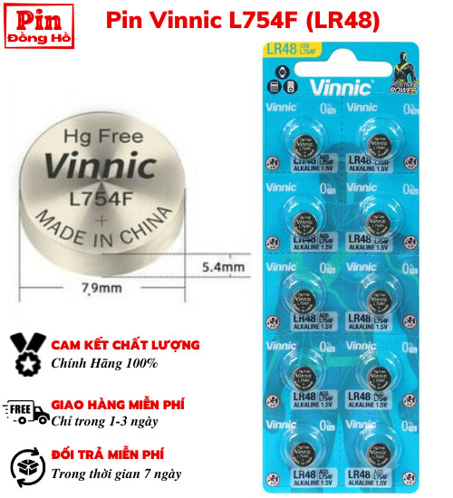 Pin Vinnic L754F (LR48) 1 vỉ 10 viên