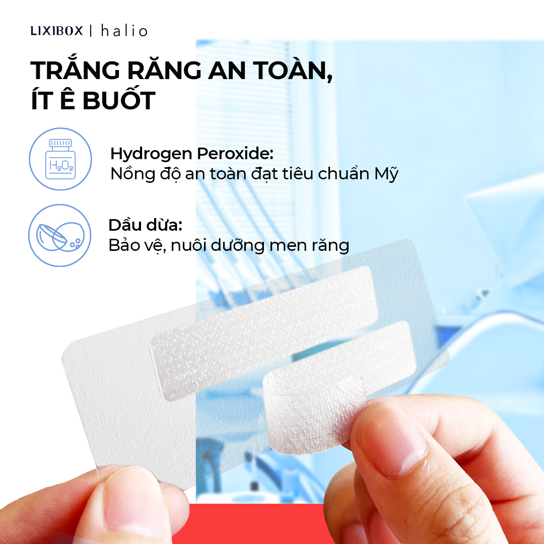 Set 7 Miếng Dán Trắng Răng Không Ê Buốt Halio Teeth Whitening Strip