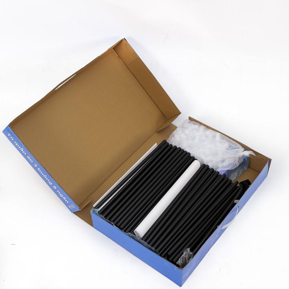 Tủ vải đựng quần áo 3 buồng 8 ngăn, 2 buồng 6 ngăn khung hợp kim nhôm bọc vải cao cấp miDoctor