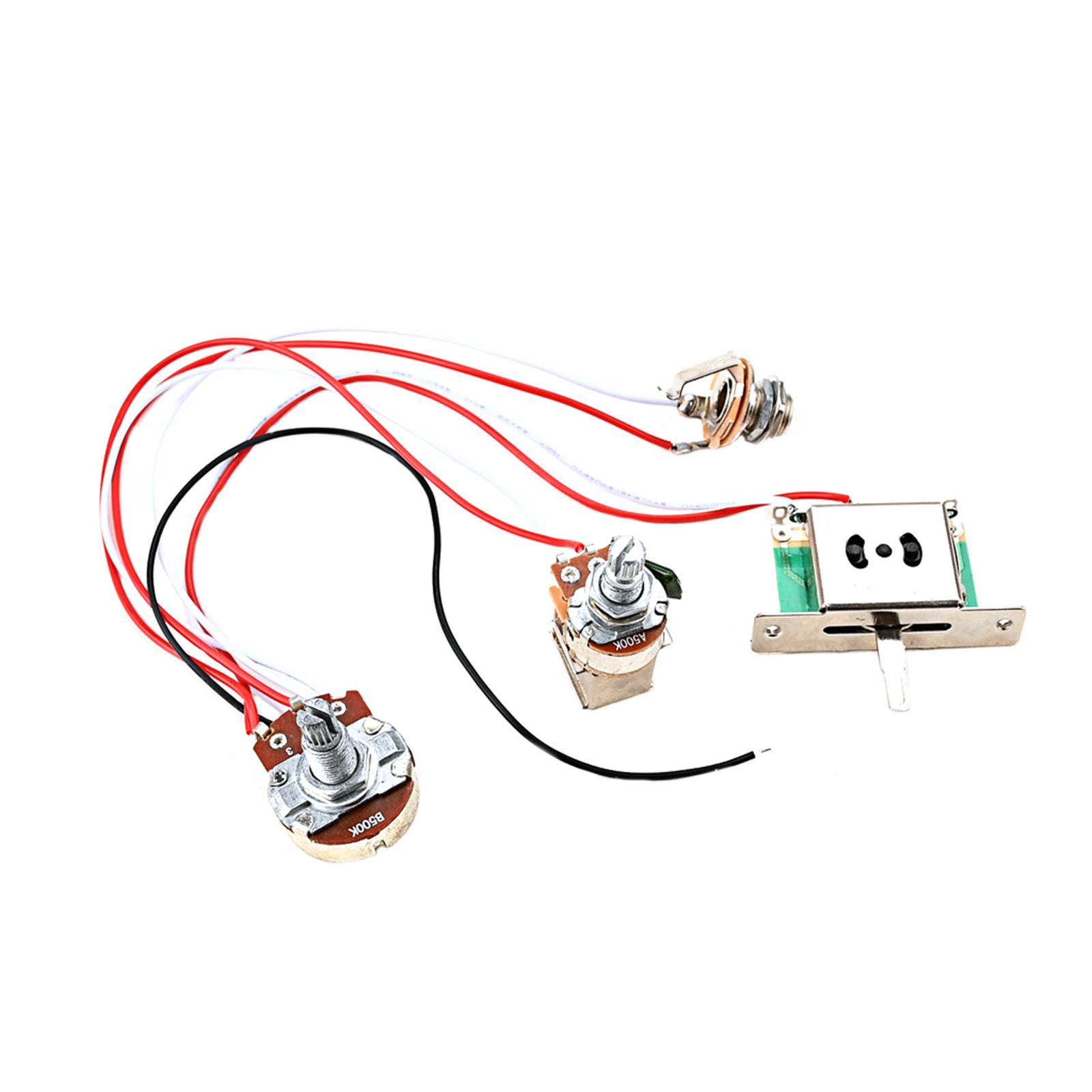 Guitar Push Pull Switch Wiring Harness B500K Prewired for Electric Guitar Replace Parts