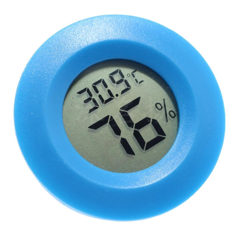 4x Mini Round Digital Humidity Tank Hydrometer Thermometer for Reptile Amphibian