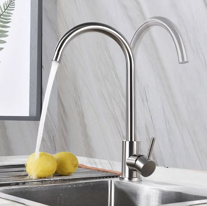 Vòi rửa chén KG71 dùng cho nóng lạnh chất liệu inox304 tặng kèm 2 dây cấp nước dài 40cm - Hàng chính hãng