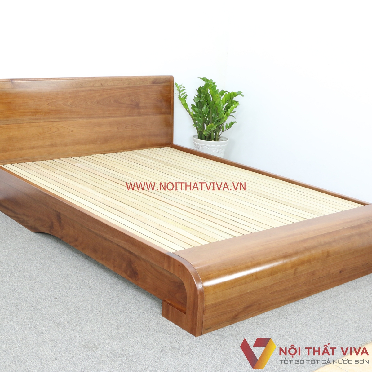 Giường Ngủ Cong Chữ S Gỗ Xoan Đào Tự Nhiên Cao Cấp Đẹp Hiện Đại