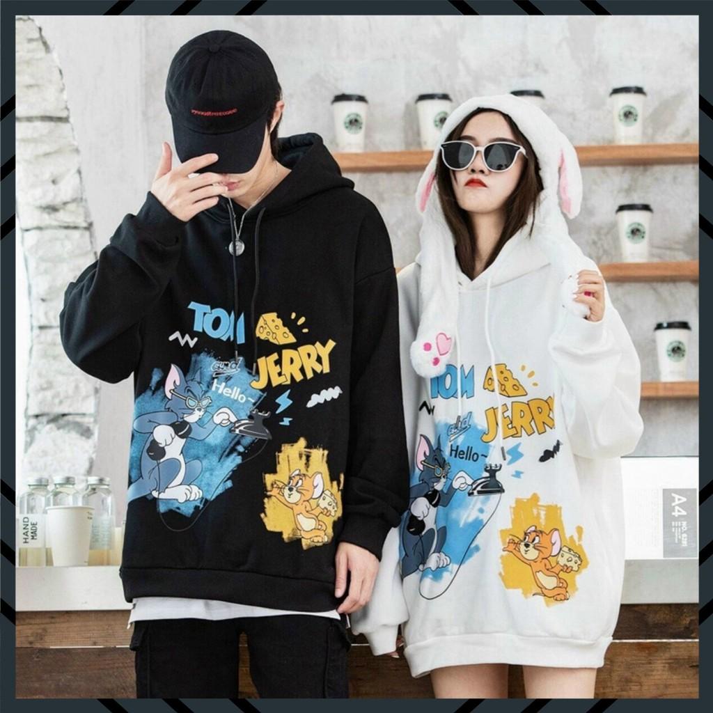 Áo khoác, áo hoodie️SIÊU HOT️ nam nữ nỉ from rộng năng động thời trang dưới 65kg(TOM AND CHERY )