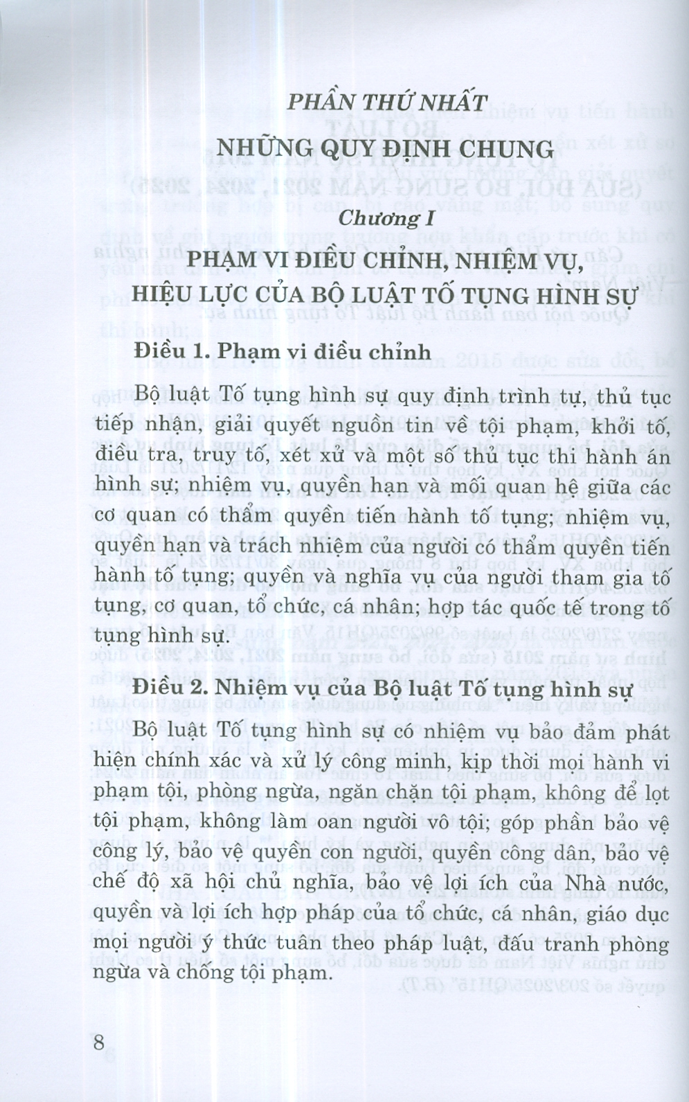 Bộ Luật Tố Tụng Hình Sự Năm 2015 ( Sửa Đổi, Bổ Sung Năm 2021, 2024, 2025 )