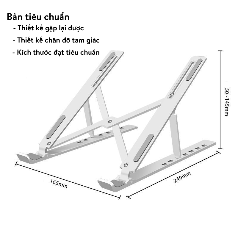 Kệ tản nhiệt máy tính, kệ đỡ máy tính có thể gấp gọn, điều chỉnh độ cao tiện lợi