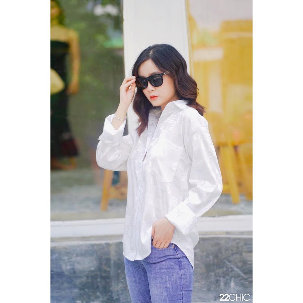 Áo sơ mi phi lụa chất liệu kate cao cấp - 22CHIC