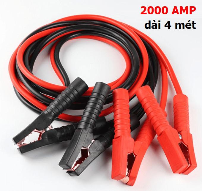 Bộ Dây Câu Kích Bình Ắc-Quy 2000AMP Chiều Dài 4m Cứu Hộ Ô Tô Xe Hơi Khẩn Cấp