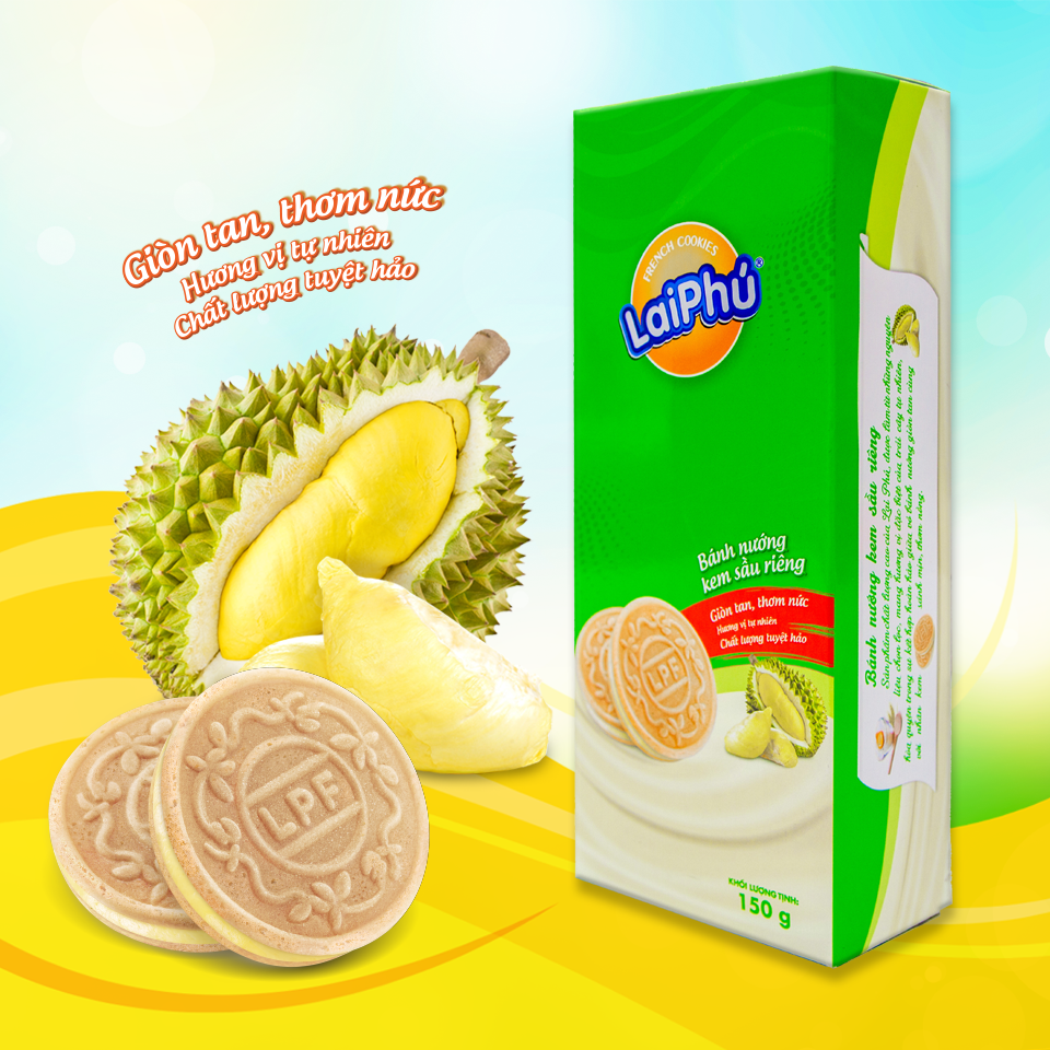 Bánh cookie Lai Phú kem Sầu Riêng 150g