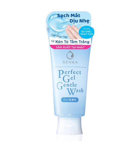 Sữa rửa mặt dịu nhẹ Senka Perfect Gel Gentle Wash 100g 16525 tặng Mặt nạ dưỡng da The Faceshop Real Nature (1 miếng)