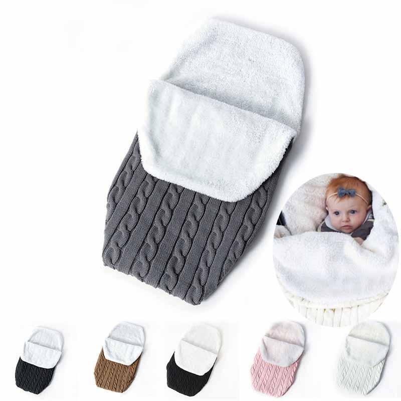 Bé Sơ Sinh Plus Nhung Túi Ngủ Mùa Đông Cho Bé Dệt Kim Ấm Túi Ngủ Xe Đẩy Chăn Chân Bao Da Cho Bé Giấc Ngủ Ngon Túi