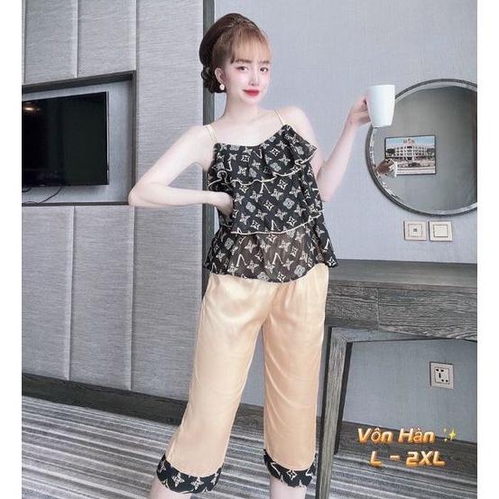 Set Bộ Lụa Latin Quần Lửng Mẫu Mới Cực XinhGiảm 10K Đơn 200K