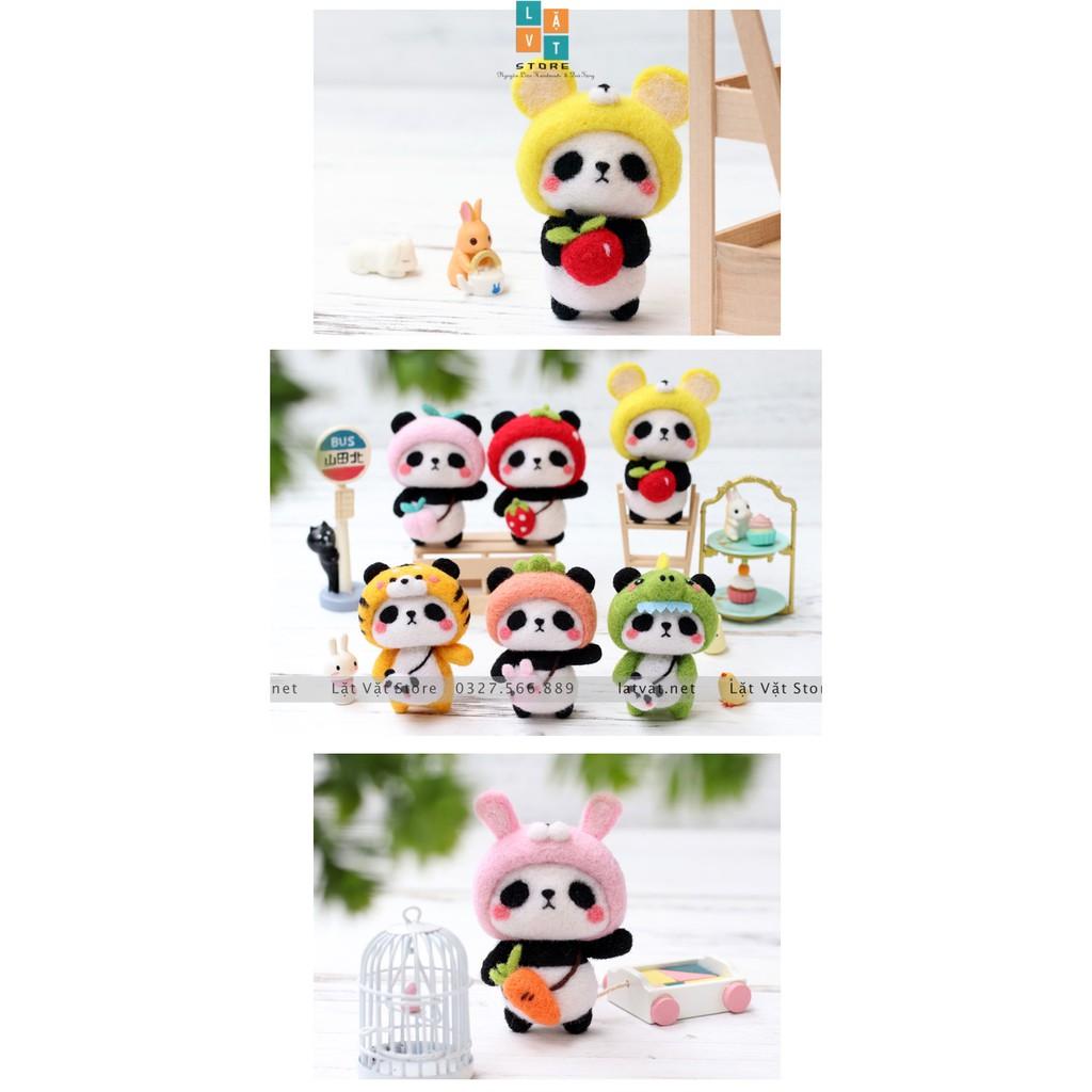  Bộ len chọc Panda điệu đà cho người bắt đầu, có hướng dẫn, quà tặng ý nghĩa - Needle felting Panda gấu trúc