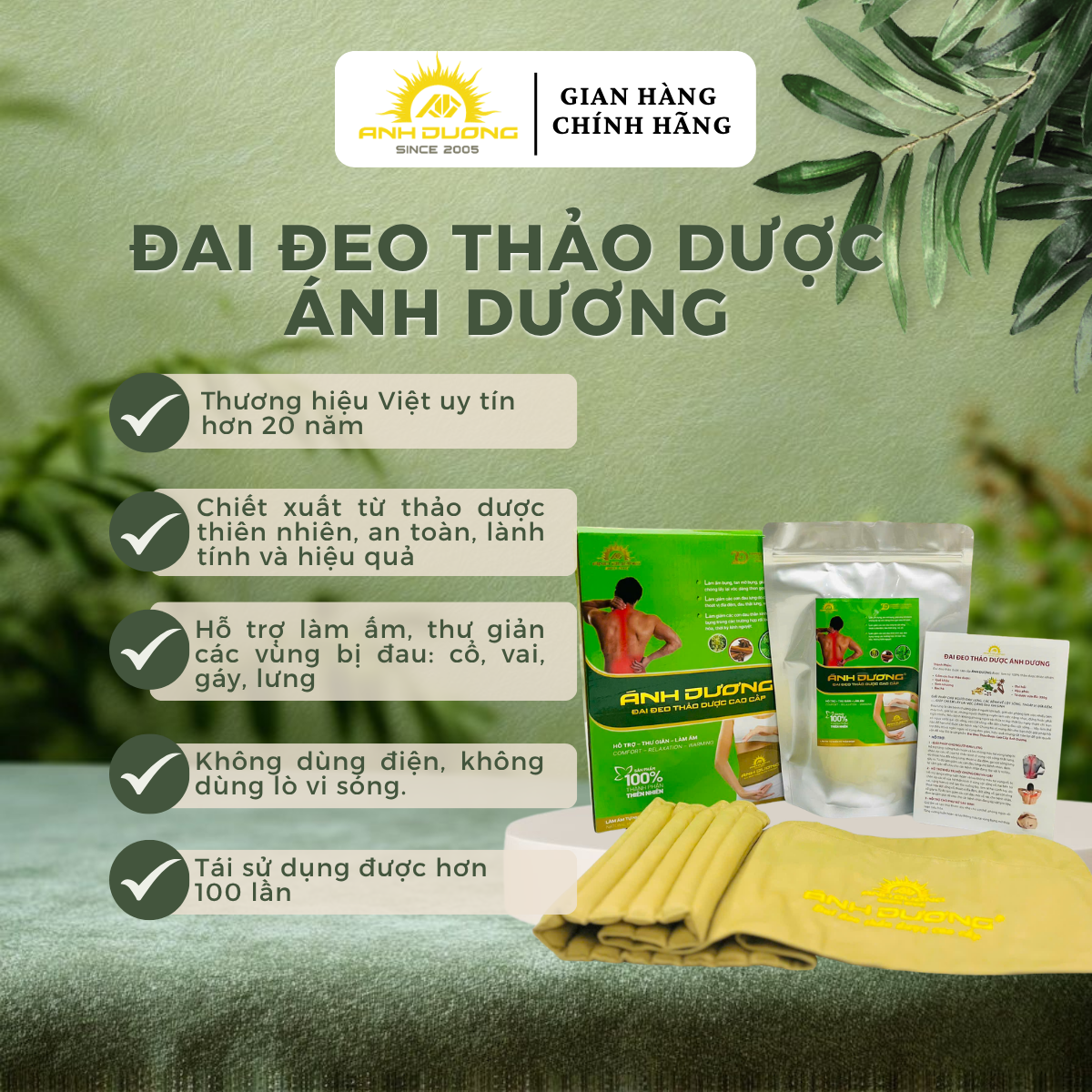 ĐAI ĐEO ÁNH DƯƠNG - HỖ TRỢ LÀM ẤM THƯ GIẢN VÙNG BỤNG, VÙNG LƯNG CHO PHỤ NỮ SAU SINH
