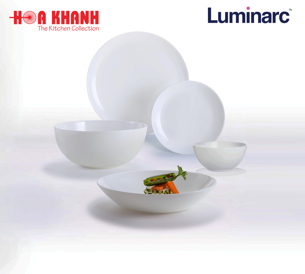 Đĩa Sâu Thủy Tinh Luminarc Diwali Trắng 20cm cường lực, chịu nhiệt - 1 đĩa - N3605