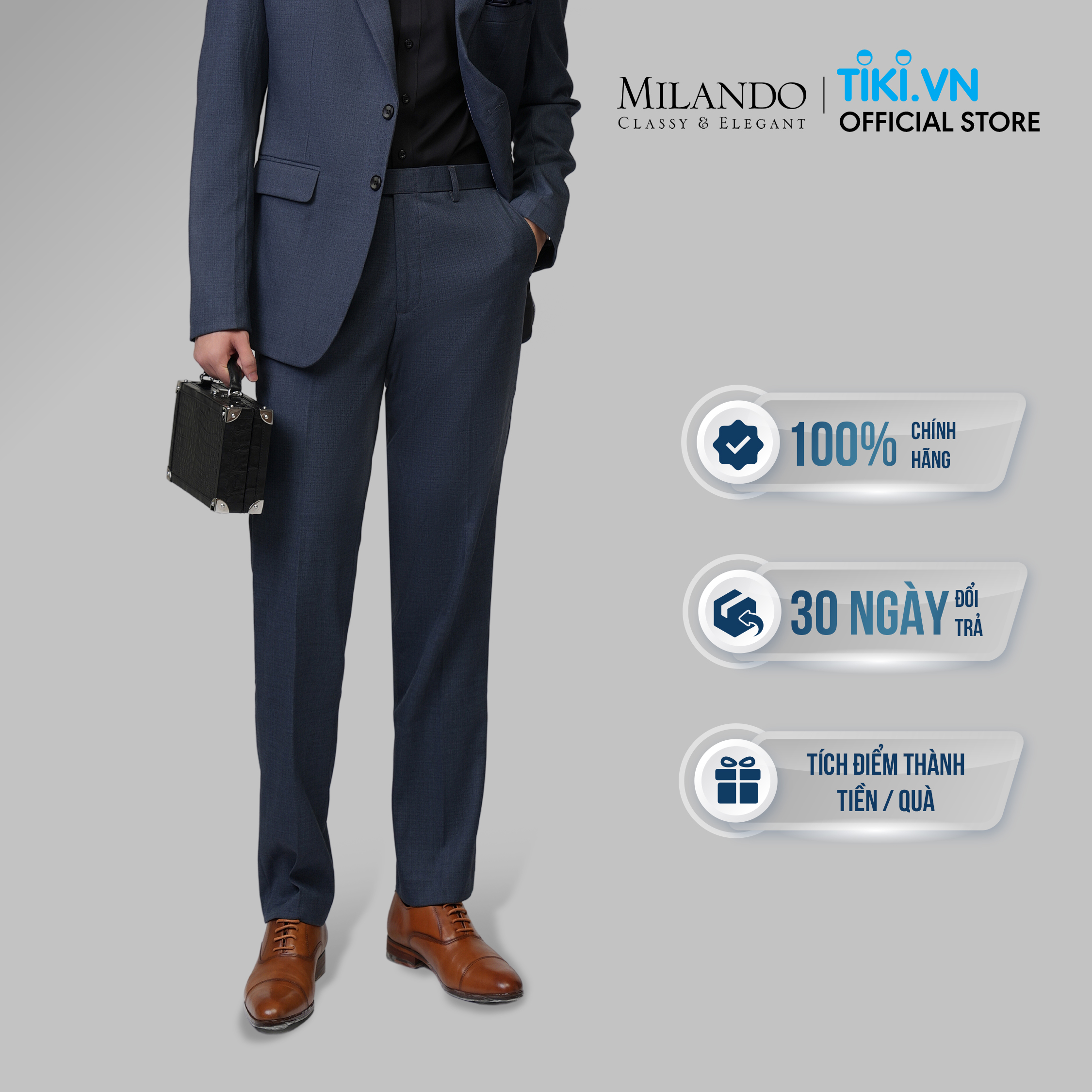 Quần Vest Nam Cao Cấp MYMILANDO Màu Xanh Xám Chì - Chất Liệu Cao Cấp Bền Màu, Kiểu Dáng Slim Fit Trẻ Trung, Thời Trang Công Sở, Dạo Phố, Sự Kiện Sang Trọng