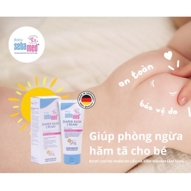 Kem ngăn ngừa hăm tã cho bé Baby Sebamed Diaper Rash Cream pH5.5 tuýp 50ml