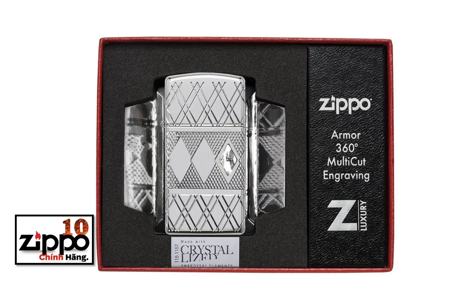 Bật lửa Zippo Slim 49052 Diamond Pattern Design - Chính hãng 100%