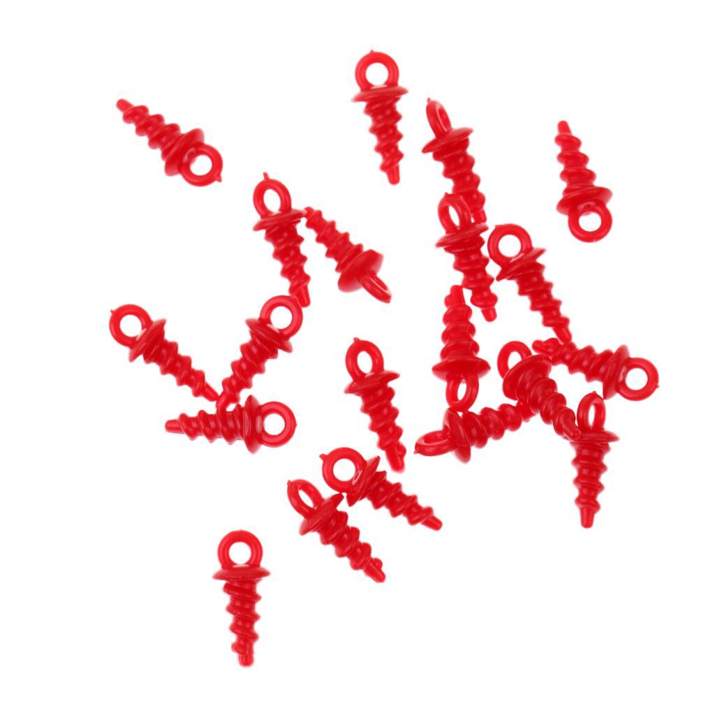 20 Pieces Pop Up Peg Bait Screw Chod Stiff Hinge Carp Fishing Boilies Screw Rig Baits Terminal Tackle 5 Color