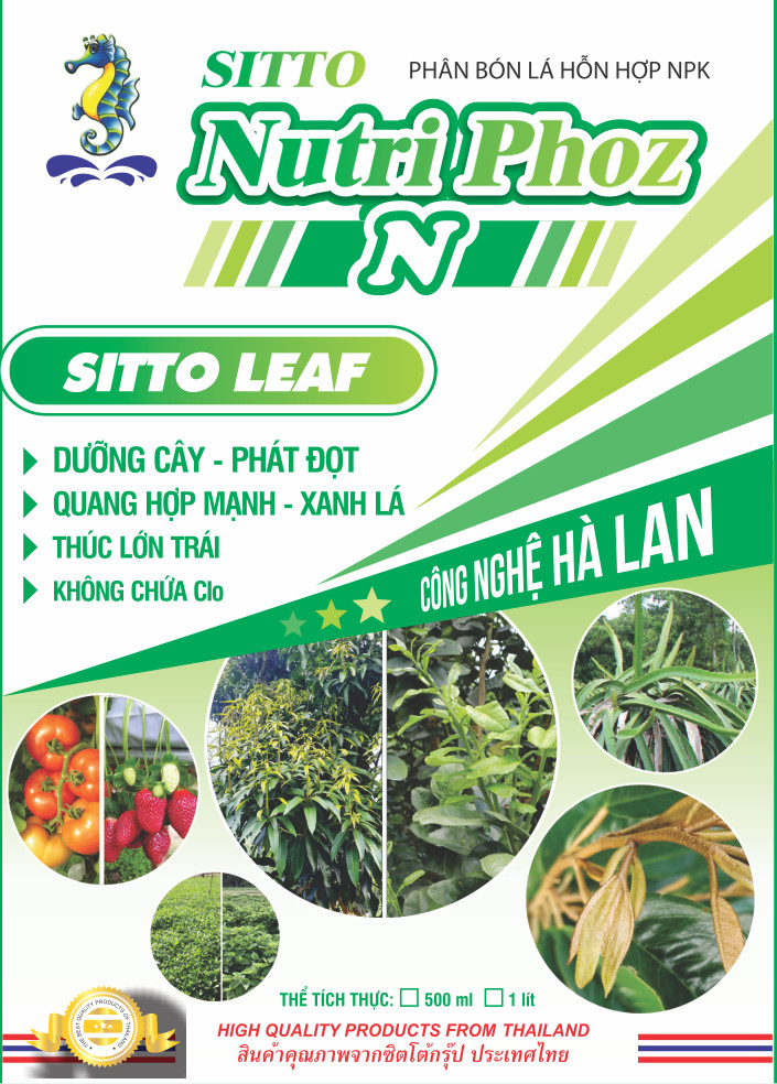 Phân bón lá NPK đậm đặc hóa lỏng SITTO LEAF chai 500ml