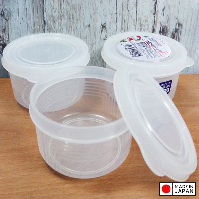 Set 3 Hộp Nhựa Tròn 180ml An Toàn - Nội Địa Nhật Bản