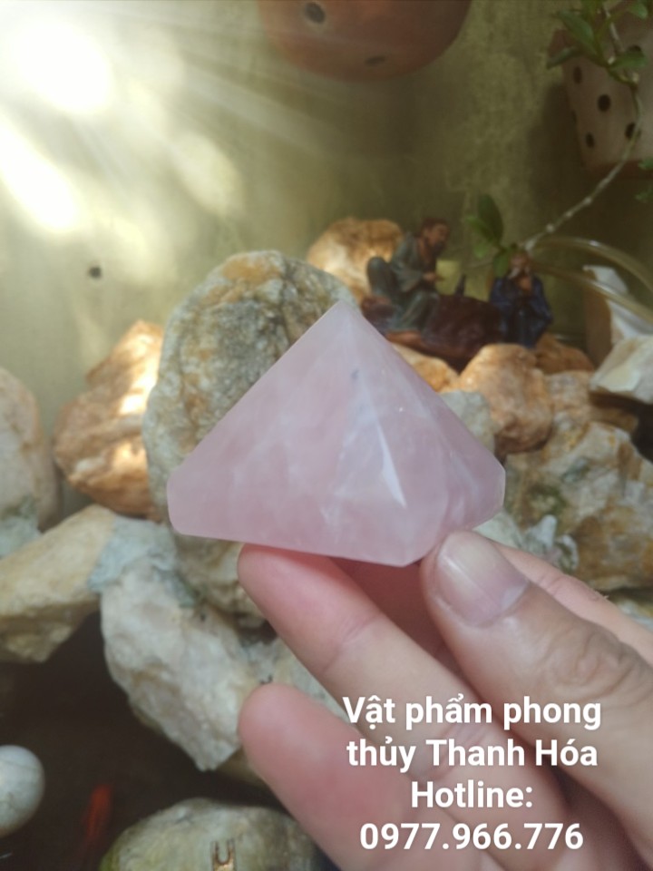 Đá Thanh Tẩy Kim Tự Tháp Rose Quartz Size 5 cm TAH68