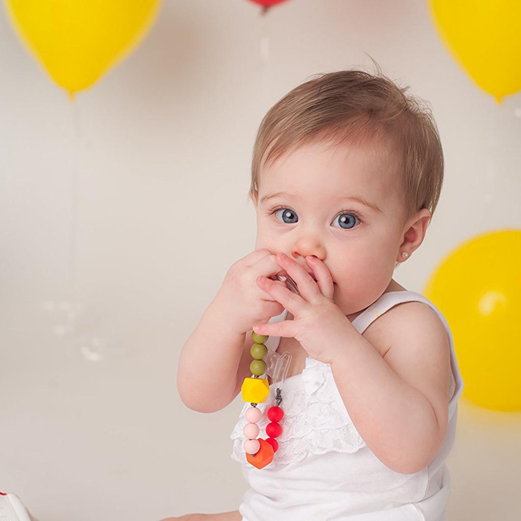 Cute Baby Hand Made Pacifier Clip Chain Food Grade Silicone