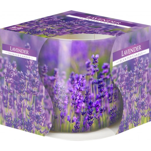 Ly nến thơm tinh dầu Bispol Lavender 100g PTT024788 - cánh đồng oải hương