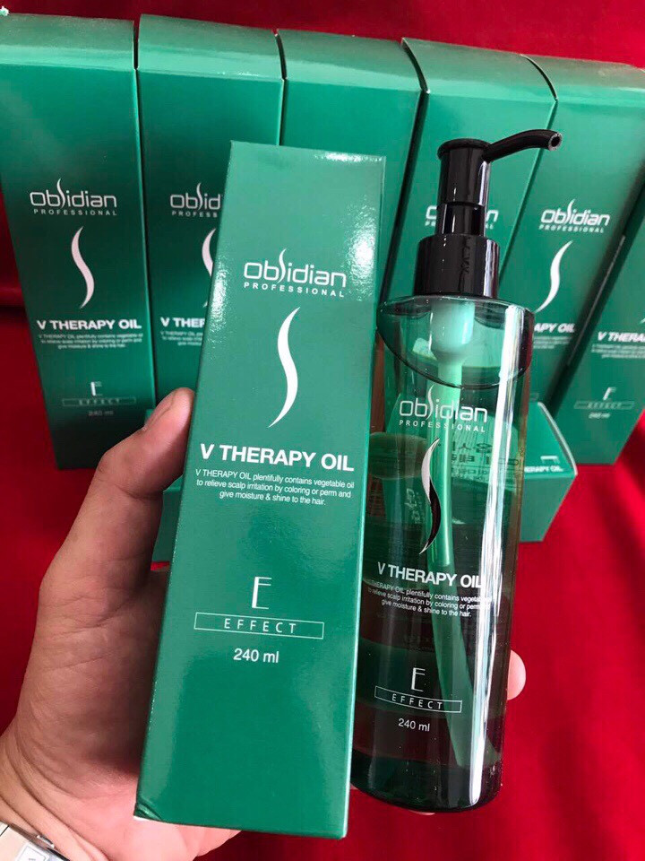 Tinh dầu phục hồi tóc hư tổn Obsidian Professional V - Therapy- Oil Hàn Quốc 240ml tặng kèm móc khoá