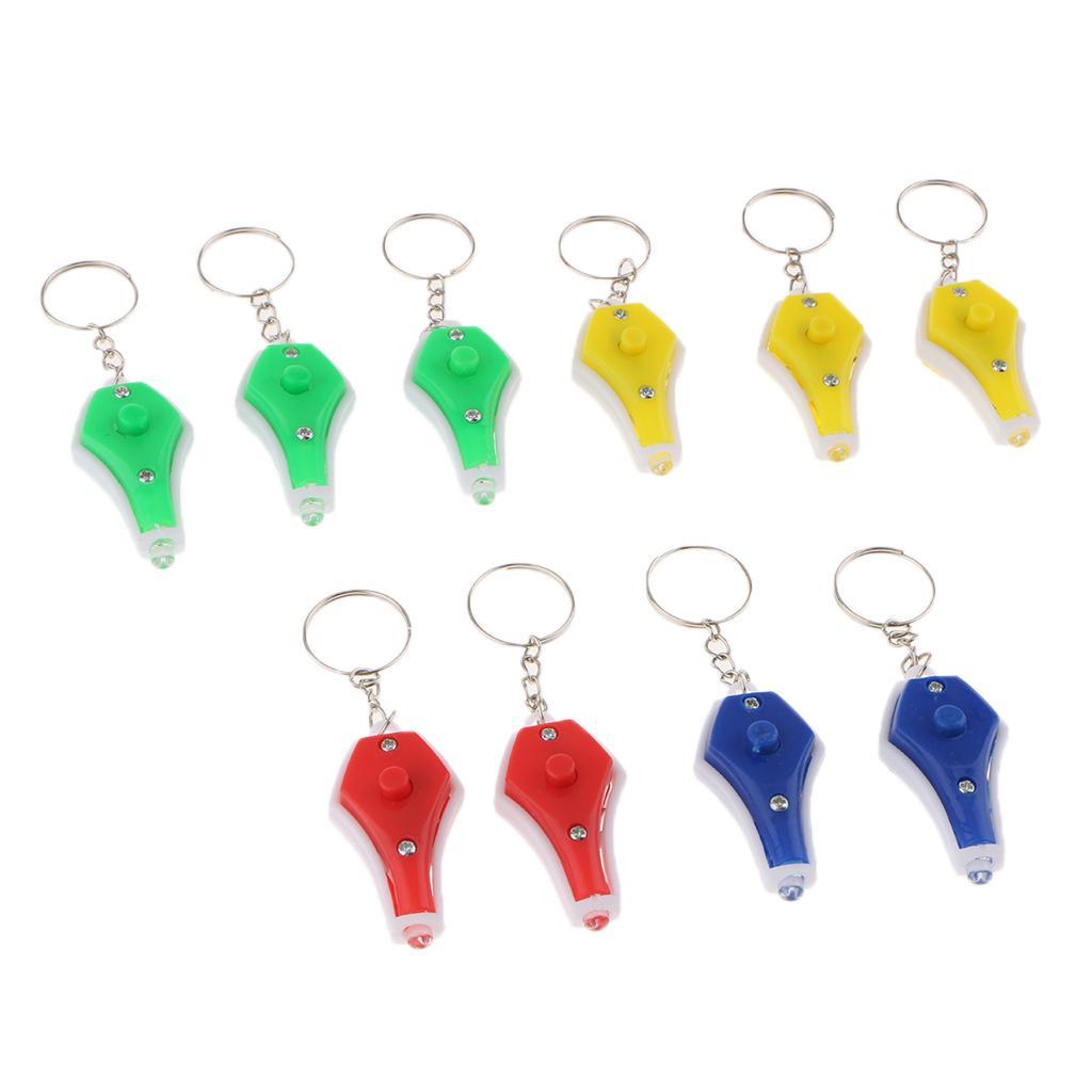 LED Light Key Chain Vase Shape Key Ring Holder 10 Pack Random Colors