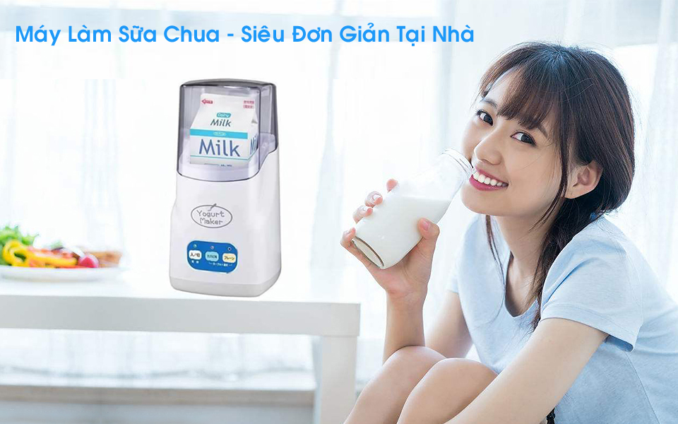 Máy Làm sữa Chua 3 Nút Tự Động Yogurt Maker Nhật - Làm Sữa Chua Tại Nhà Đơn Giản - Hàng Chính Hãng MINIIN