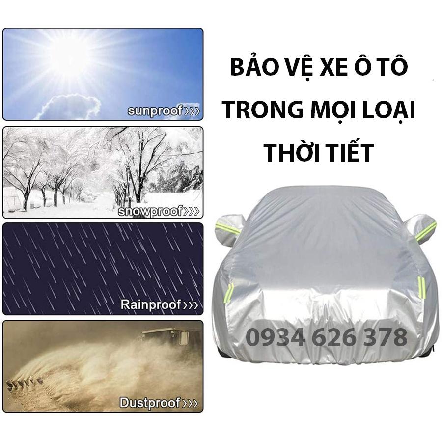 Bạt phủ trùm xe ô tô KIA K3 3 lớp tráng bạc thông minh, chất liệu vải dù oxford cao cấp, áo chùm bảo vệ xe 4,5,7 chỗ