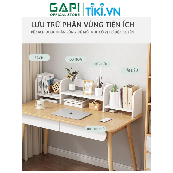 Kệ sách đa năng để bàn đa ngăn tiện lợi kết hợp bo góc tinh tế thương hiệu GAPI - GP261