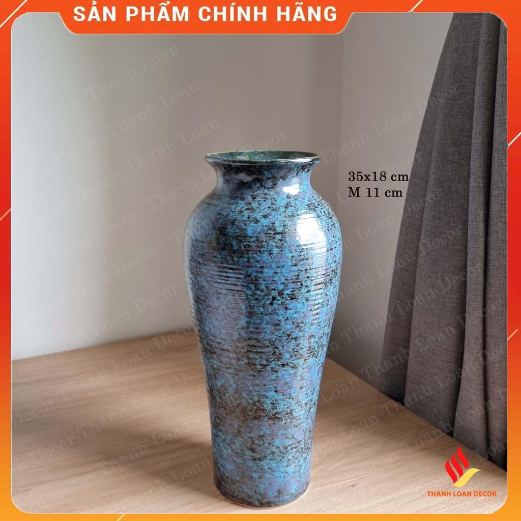 Lọ hoa gốm sứ cỡ lớn cao 35 cm - Bát Tràng - Bình cắm hoa decor trang trí nghệ thuật - Cắm tuyết mai siêu đẹp