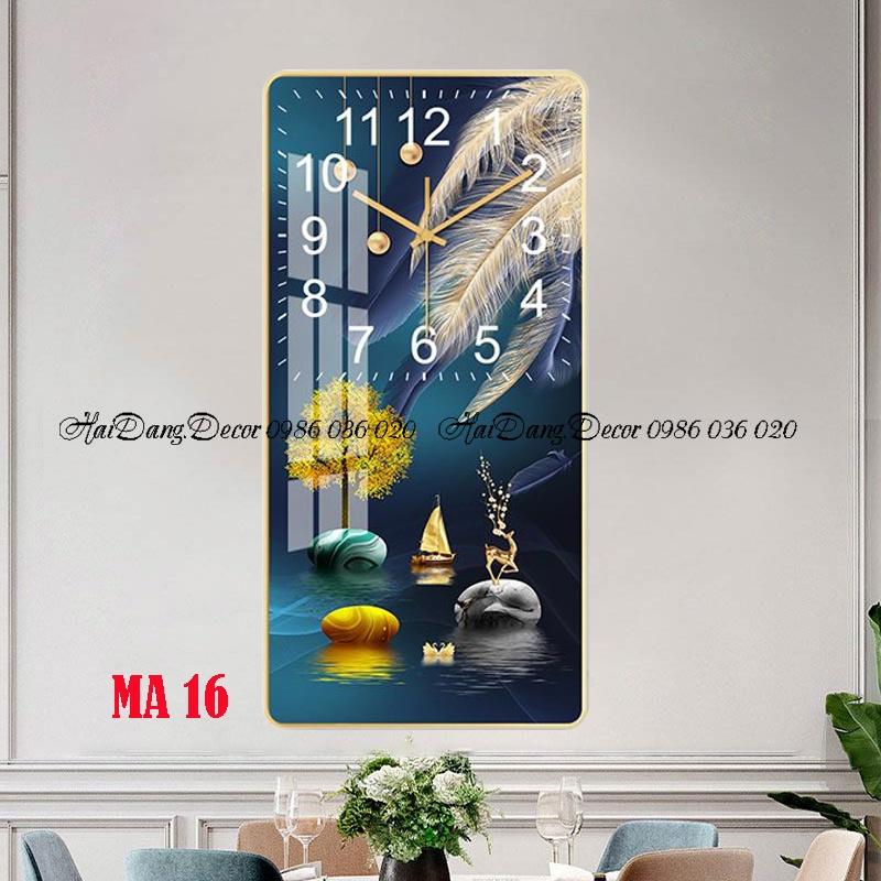 Tranh Đồng Hồ Treo Tường tráng gương ️HOT️ Đồng Hồ Pha Lê Trang Trí Decor Nhà Cửa Phòng Khách kim trôi size 30x60