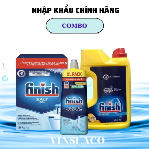 Bột rửa bát Finish 2,5kg + muối 1,2kg + bóng 750ml ( Hàng chính hãng )