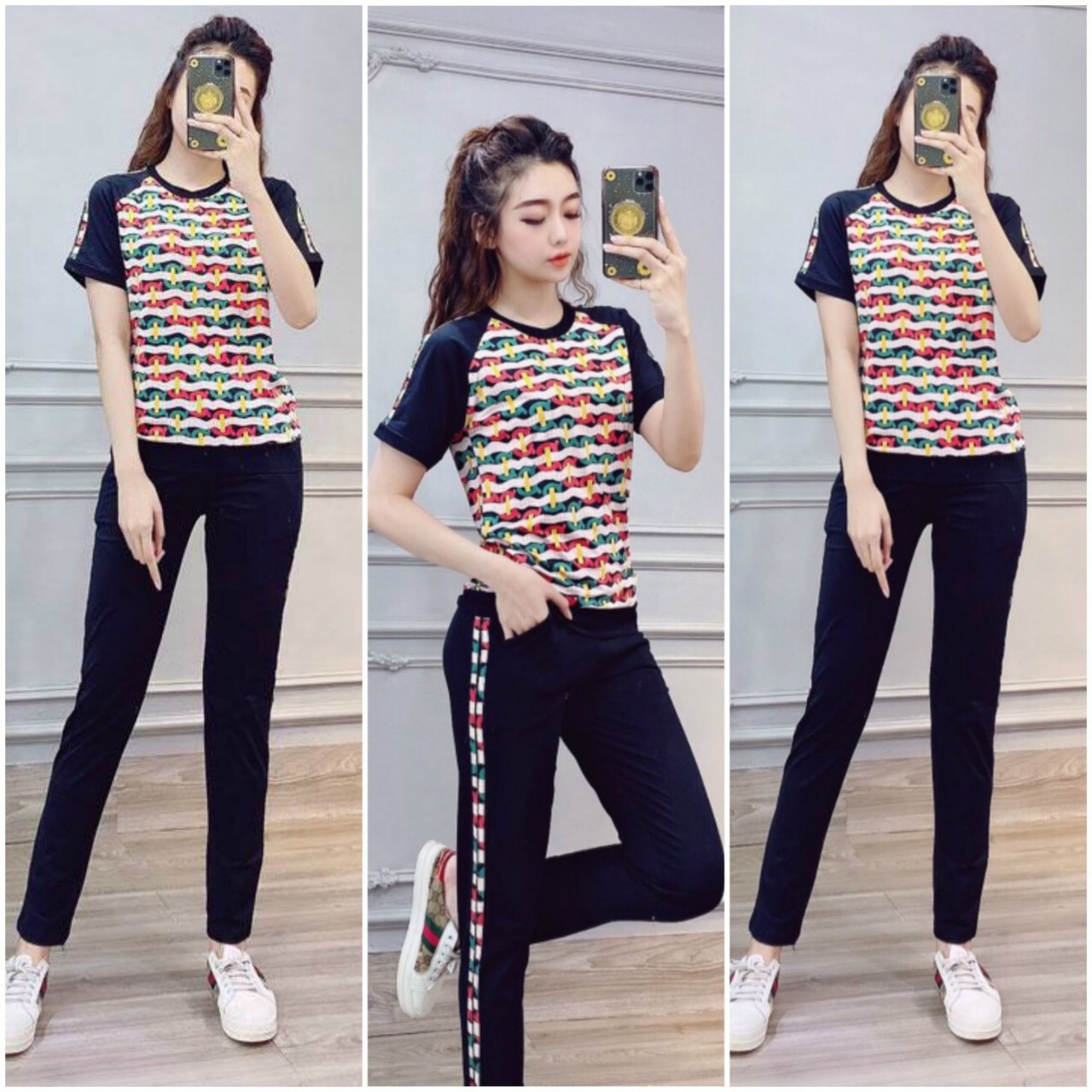 BỘ THUN THỂ THAO HỌA TIẾT KÍ TỰ
