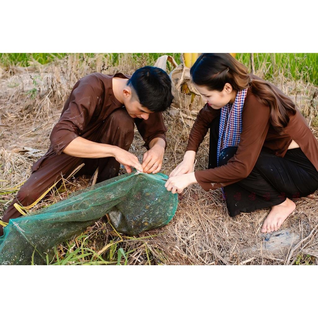 Bộ bà ba nâu nữ truyền thống vải lụa - Bộ nâu lụa nữ